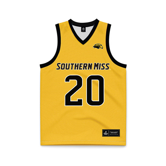 Southern Miss - NCAA Women's Basketball : Je'Mya Evans - Gold Basketball Jersey-0