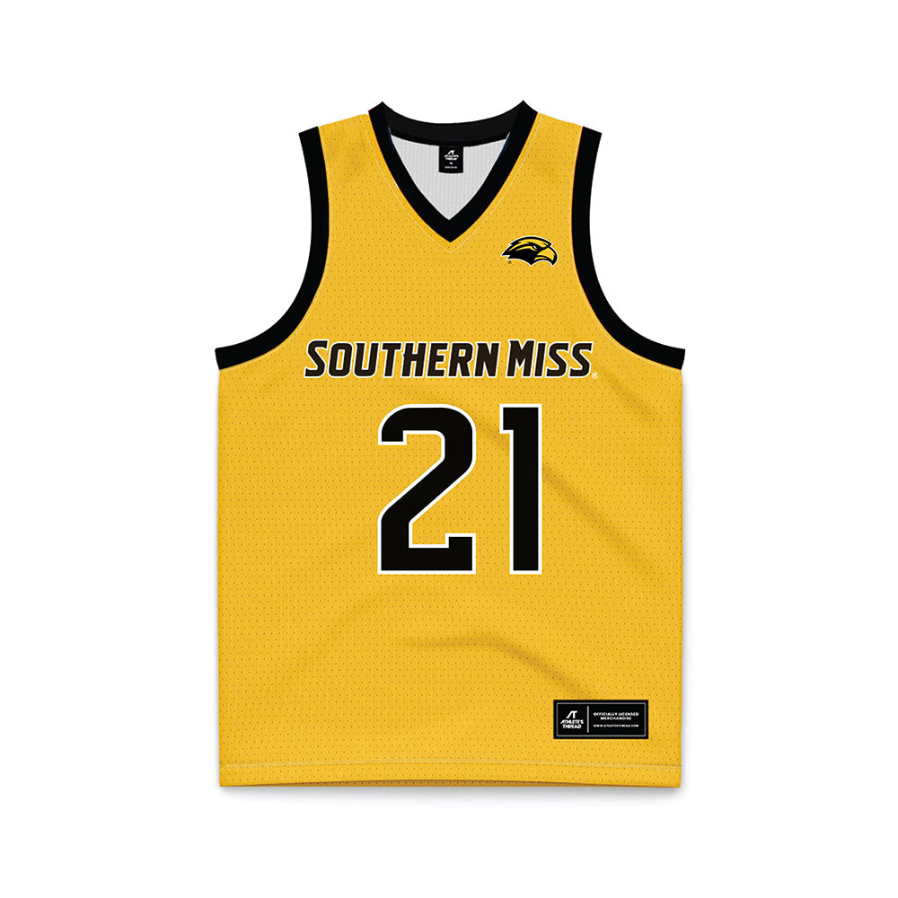 Southern Miss - NCAA Women's Basketball : Carly Keats - Gold Basketball Jersey-0