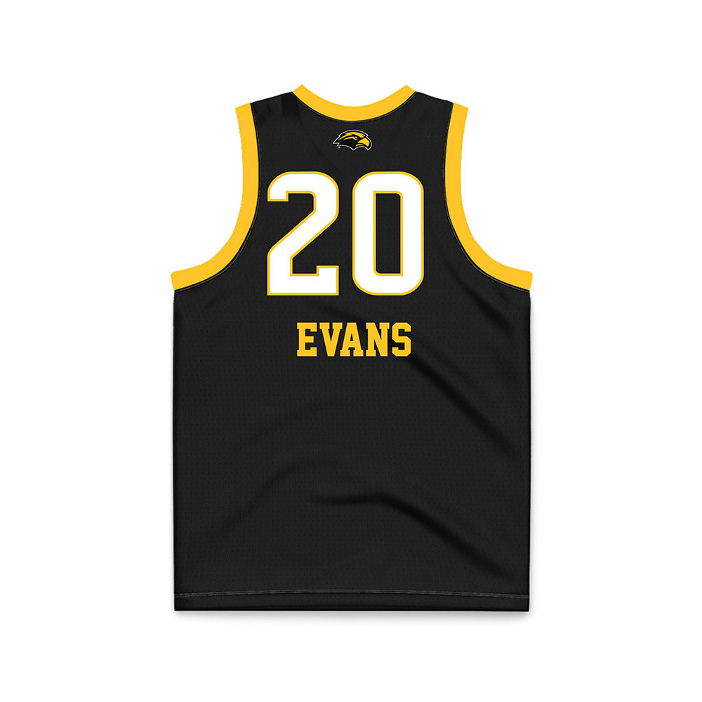Southern Miss - NCAA Women's Basketball : Je'Mya Evans - Black Basketball Jersey-1