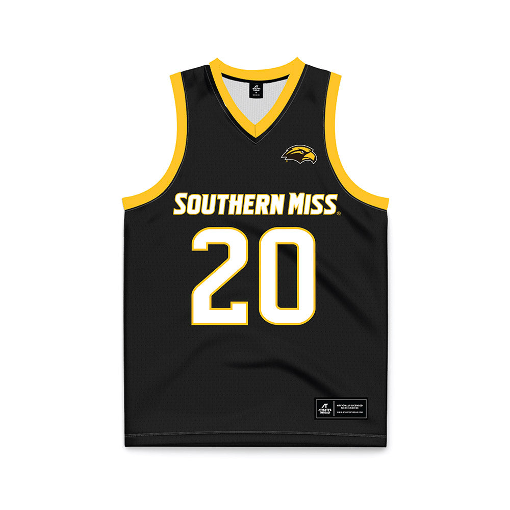 Southern Miss - NCAA Women's Basketball : Je'Mya Evans - Black Basketball Jersey-0