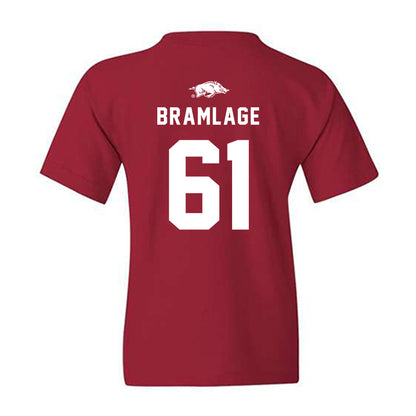 Arkansas - NCAA Football : Kaden Bramlage - Replica Shersey Youth T-Shirt-1