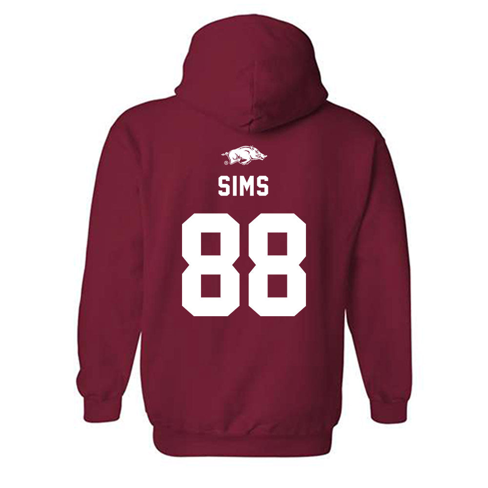 Arkansas - NCAA Football : Xadavien Sims - Replica Shersey Hooded Sweatshirt-1