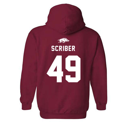 Arkansas - NCAA Football : Braxton Scriber - Replica Shersey Hooded Sweatshirt-1