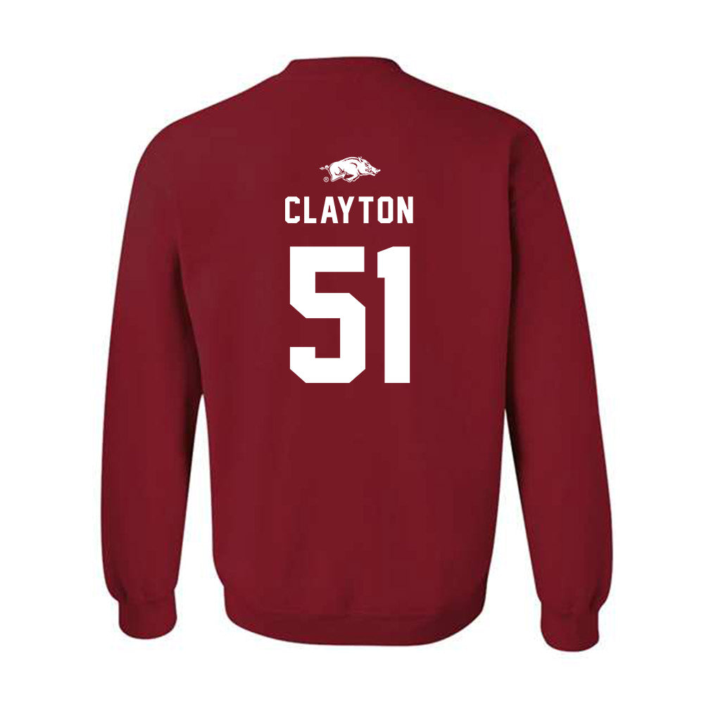 Arkansas - NCAA Football : Carey Clayton - Replica Shersey Crewneck Sweatshirt-1