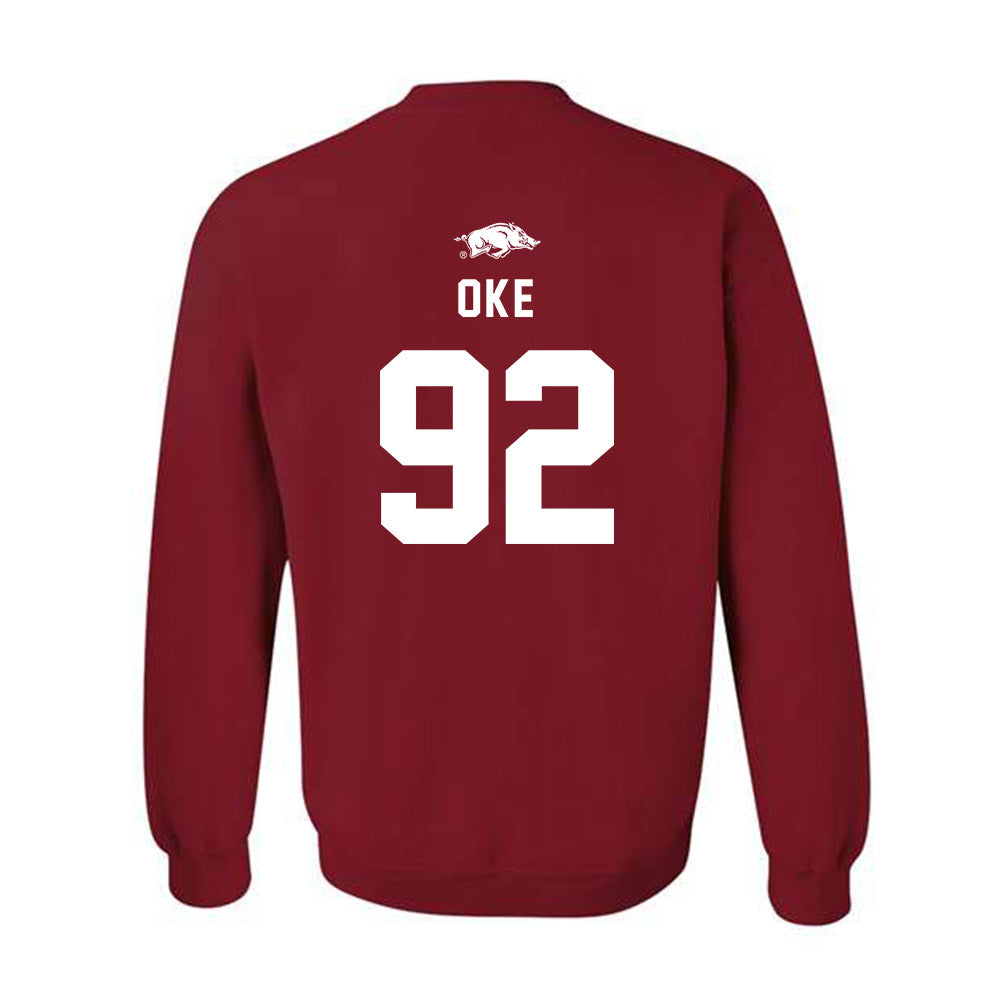 Arkansas - NCAA Football : David Oke - Replica Shersey Crewneck Sweatshirt-1