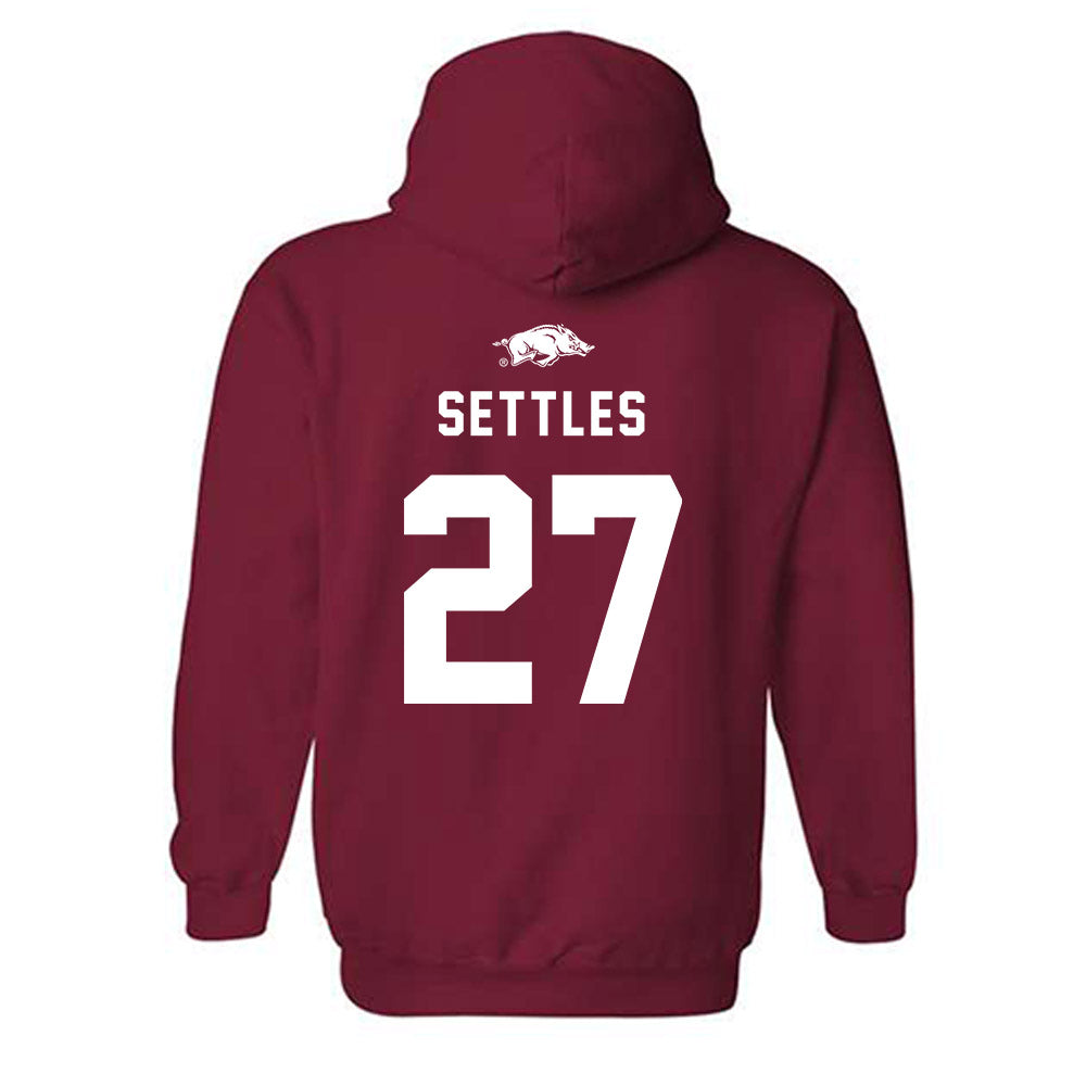Arkansas - NCAA Football : Cameron Settles - Replica Shersey Hooded Sweatshirt-1