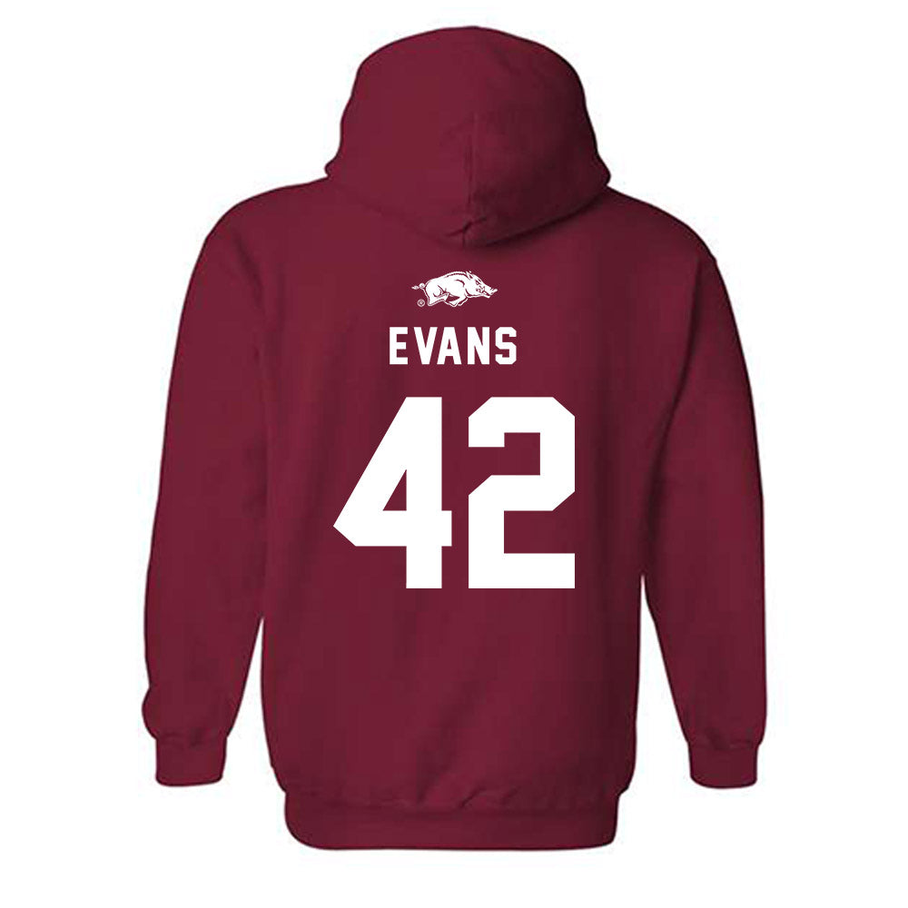 Arkansas - NCAA Football : Jeremy Evans - Replica Shersey Hooded Sweatshirt-1