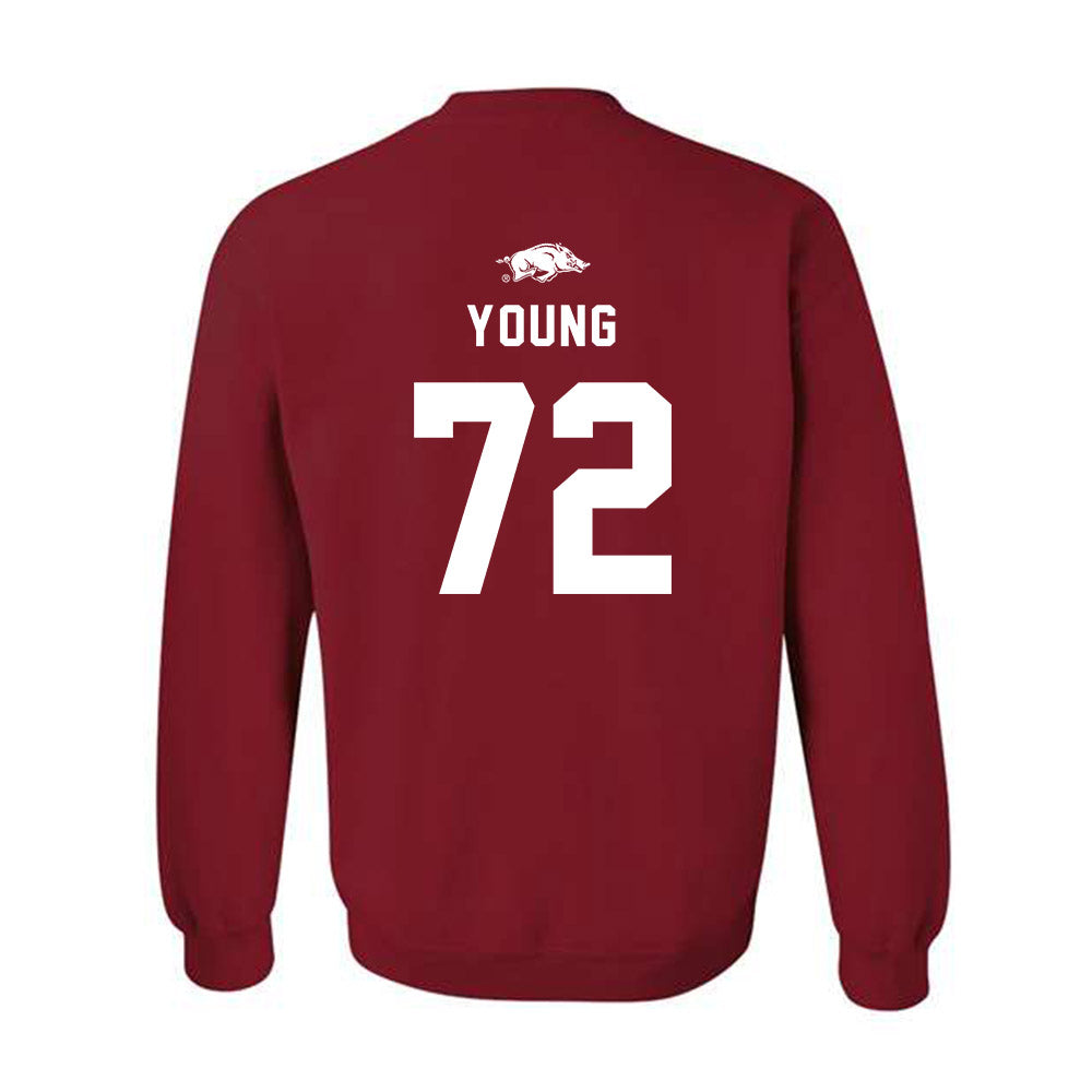 Arkansas - NCAA Football : Tucker Young - Replica Shersey Crewneck Sweatshirt-1