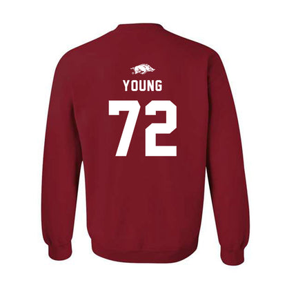 Arkansas - NCAA Football : Tucker Young - Replica Shersey Crewneck Sweatshirt-1
