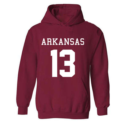 Arkansas - NCAA Football : Jelani Watkins - Replica Shersey Hooded Sweatshirt-0