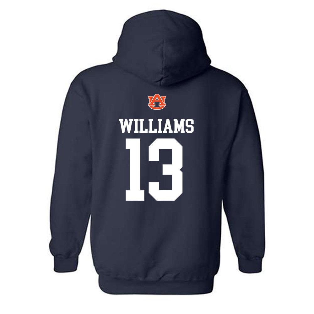 Auburn - NCAA Men's Basketball : Corey Williams - Replica Shersey Hooded Sweatshirt-1