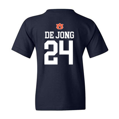 Auburn - NCAA Baseball : Justice de Jong - Replica Shersey Youth T-Shirt-1