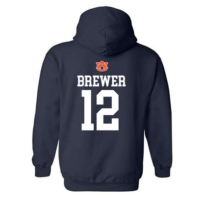 Auburn - NCAA Baseball : Garrett Brewer - Replica Shersey Hooded Sweatshirt-1