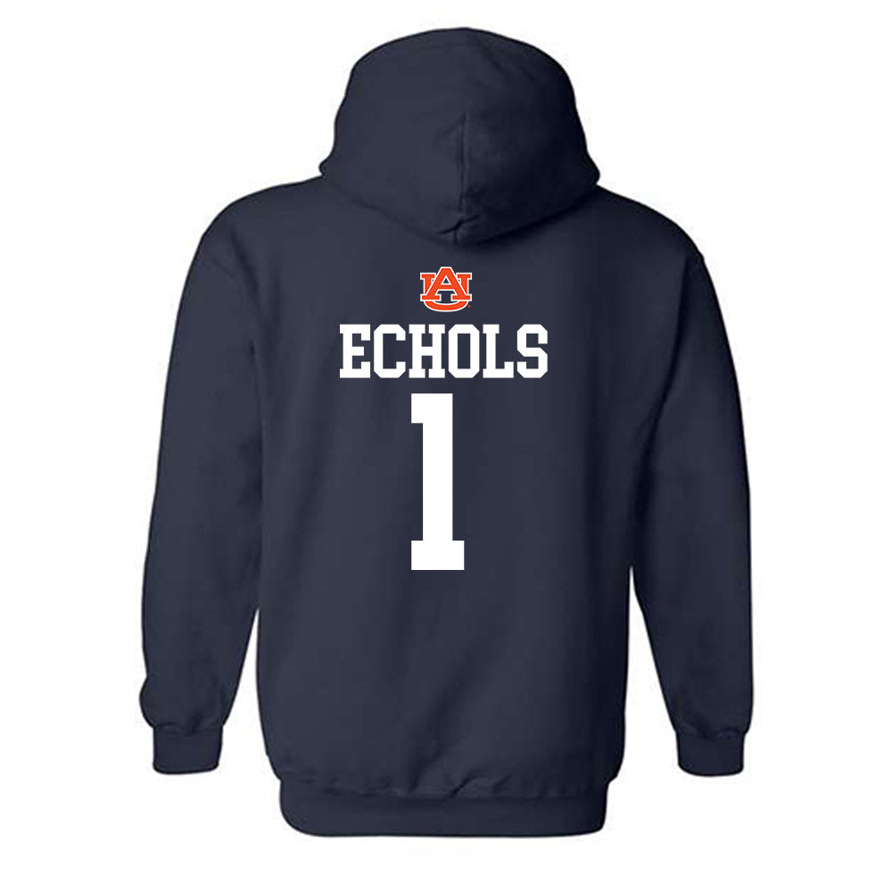 Auburn - NCAA Football : Jonathan Echols - Replica Shersey Hooded Sweatshirt-1