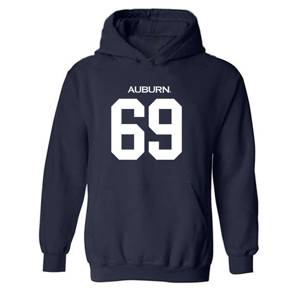 Auburn - NCAA Football : Jacob Strand - Replica Shersey Hooded Sweatshirt-0