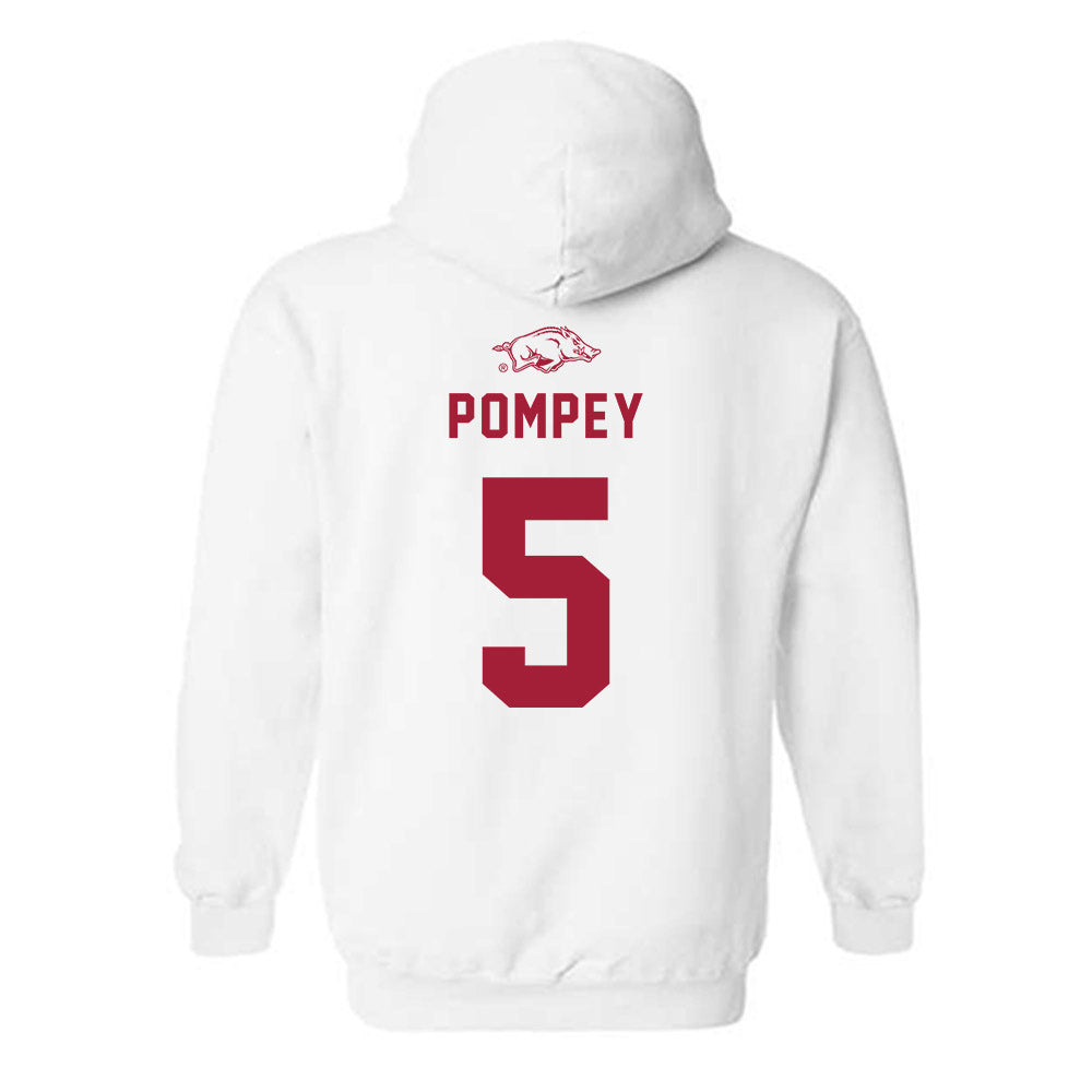 Arkansas - NCAA Baseball : TJ Pompey - Replica Shersey Hooded Sweatshirt-1