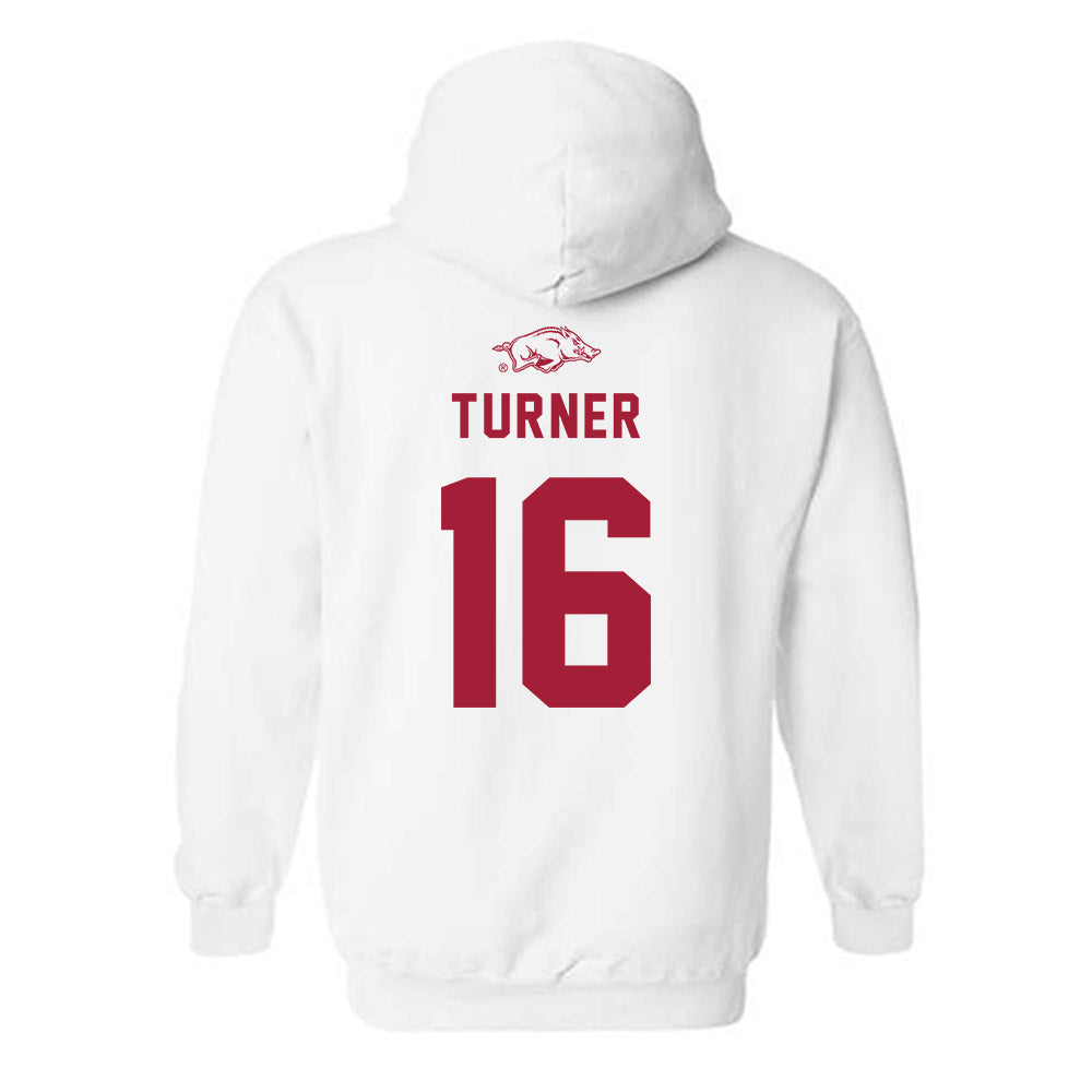 Arkansas - NCAA Baseball : Christian Turner - Replica Shersey Hooded Sweatshirt-1