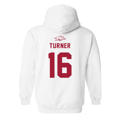 Arkansas - NCAA Baseball : Christian Turner - Replica Shersey Hooded Sweatshirt-1