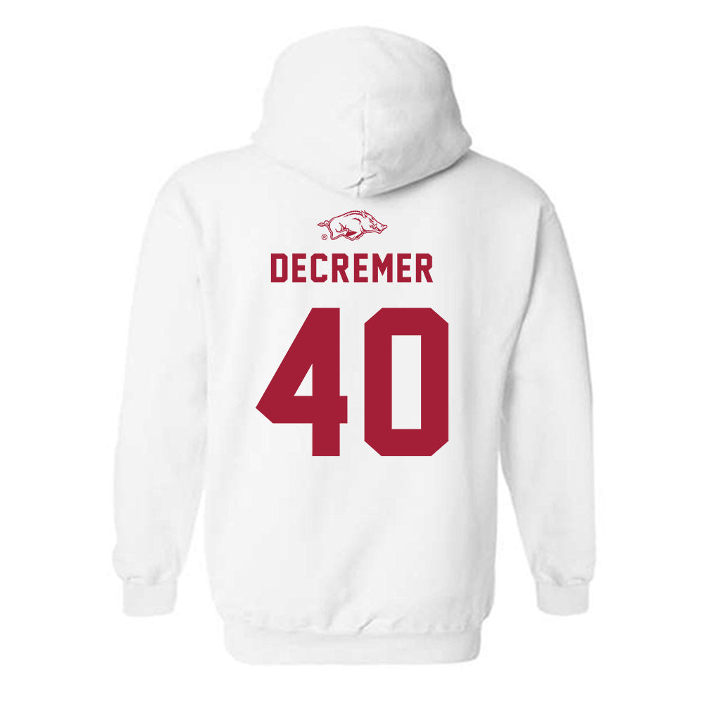 Arkansas - NCAA Baseball : James DeCremer - Replica Shersey Hooded Sweatshirt-1