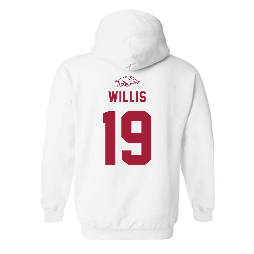 Arkansas - NCAA Baseball : Carson Willis - Replica Shersey Hooded Sweatshirt-1