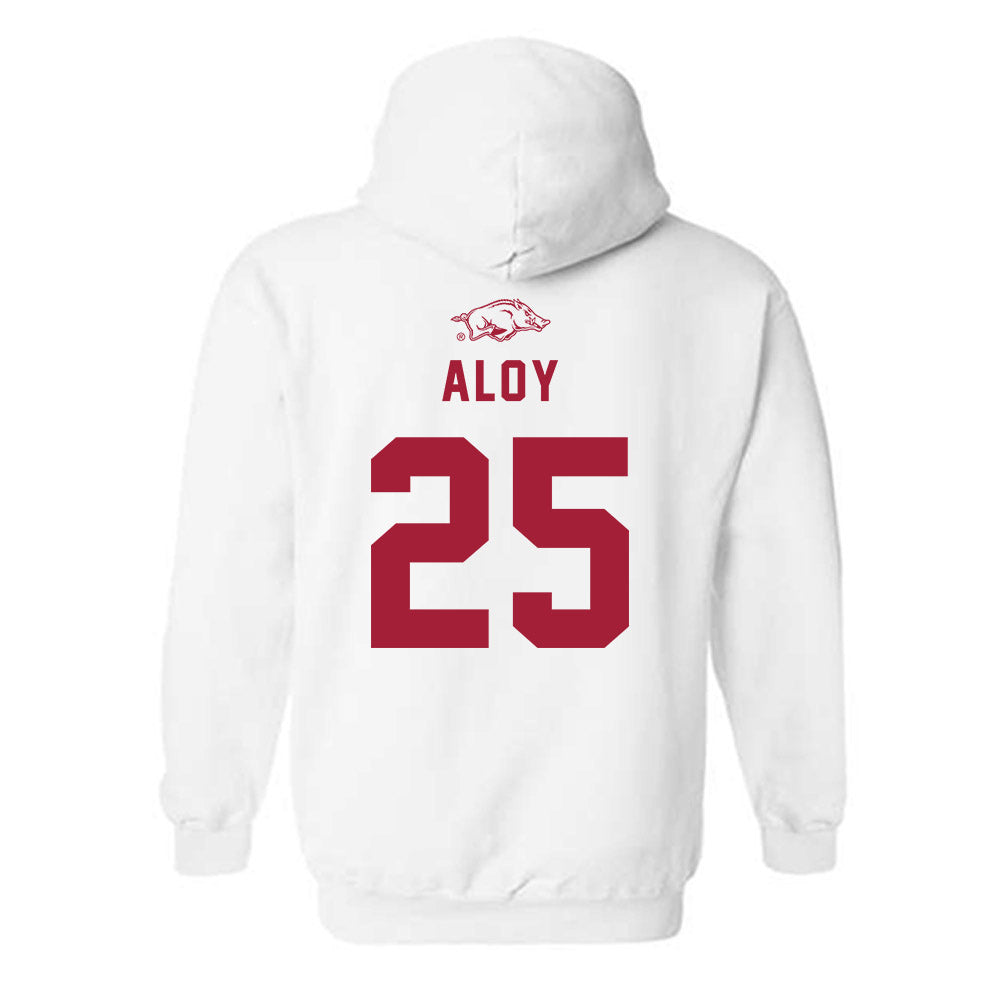 Arkansas - NCAA Baseball : Kuhio Aloy - Replica Shersey Hooded Sweatshirt-1