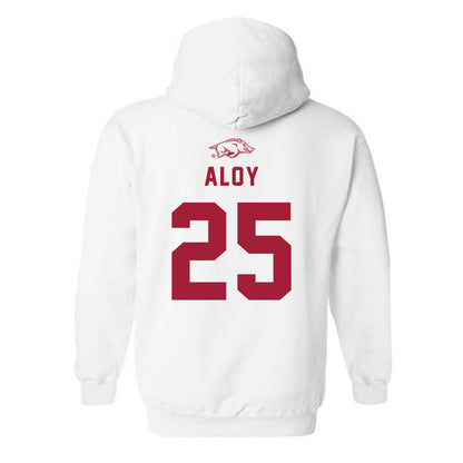 Arkansas - NCAA Baseball : Kuhio Aloy - Replica Shersey Hooded Sweatshirt-1