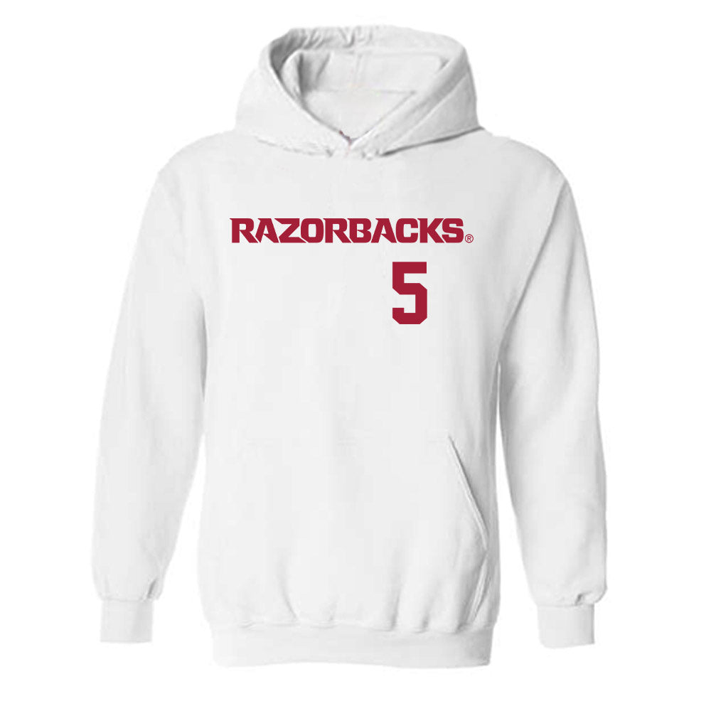 Arkansas - NCAA Baseball : TJ Pompey - Replica Shersey Hooded Sweatshirt-0