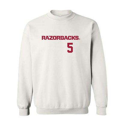 Arkansas - NCAA Baseball : TJ Pompey - Replica Shersey Crewneck Sweatshirt-0