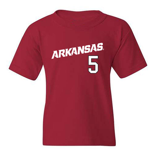 Arkansas - NCAA Baseball : TJ Pompey - Replica Shersey Youth T-Shirt Replica Shersey-0