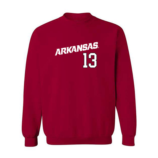 Arkansas - NCAA Baseball : Steele Eaves - Replica Shersey Crewneck Sweatshirt Replica Shersey-0