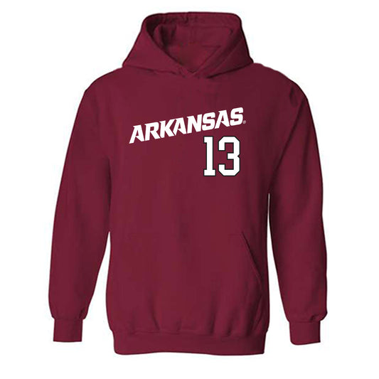 Arkansas - NCAA Baseball : Steele Eaves - Replica Shersey Hooded Sweatshirt Replica Shersey-0
