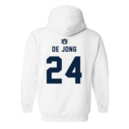 Auburn - NCAA Baseball : Justice de Jong - Replica Shersey Hooded Sweatshirt-1