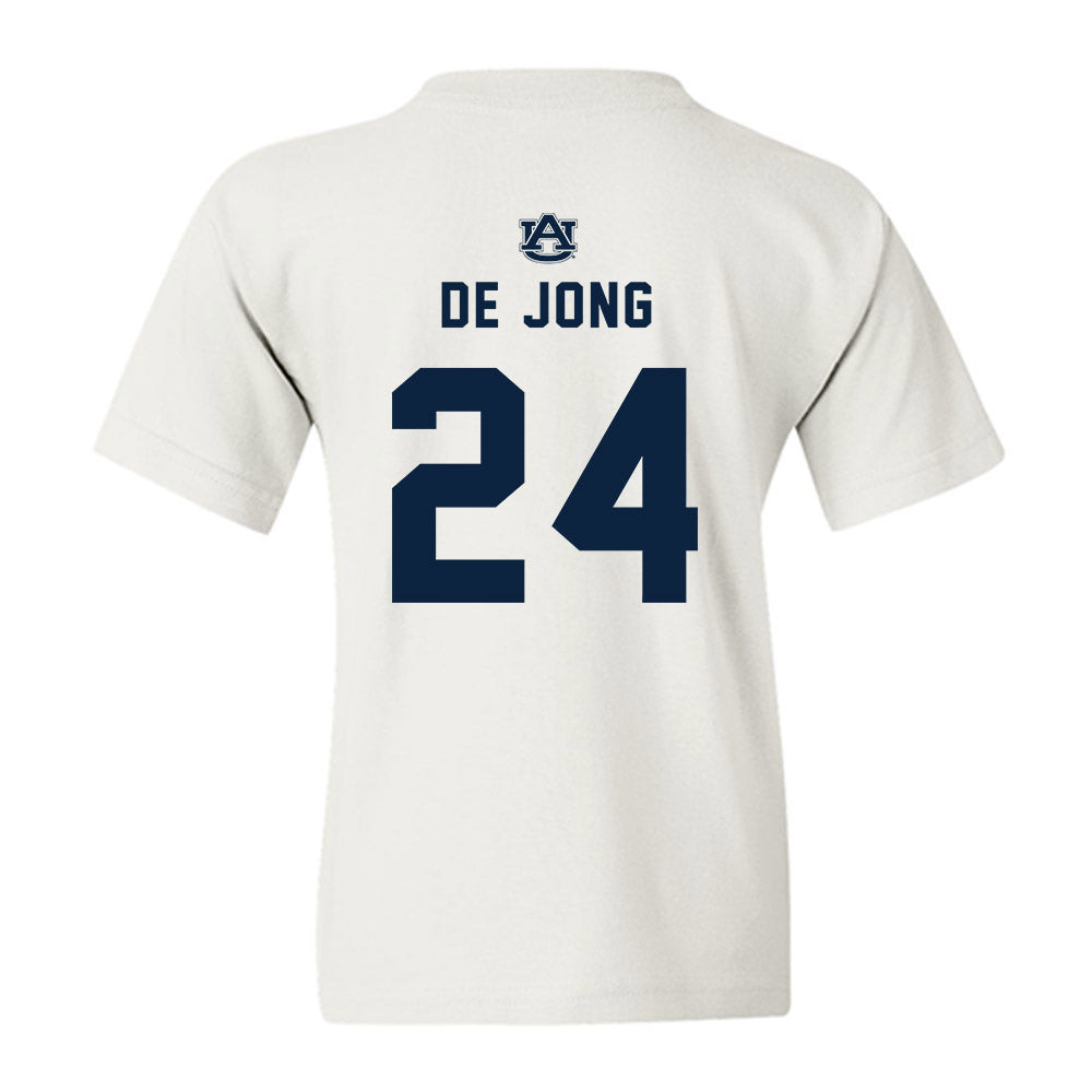 Auburn - NCAA Baseball : Justice de Jong - Replica Shersey Youth T-Shirt-1