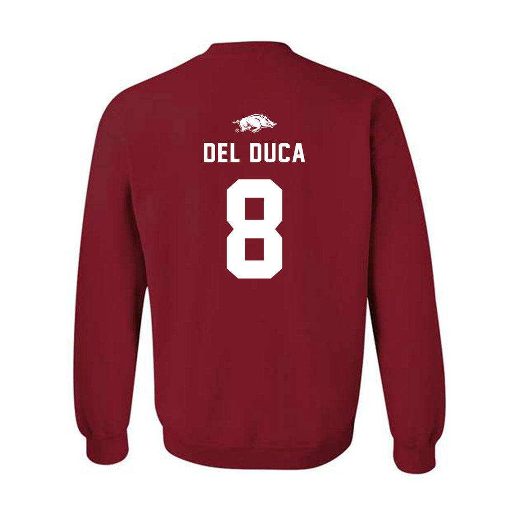 Arkansas - NCAA Softball : Kyler Del Duca - Replica Shersey Crewneck Sweatshirt-1