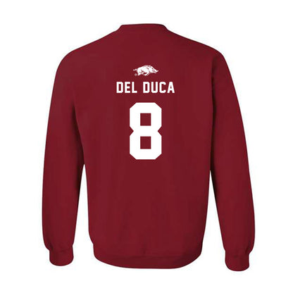 Arkansas - NCAA Softball : Kyler Del Duca - Replica Shersey Crewneck Sweatshirt-1