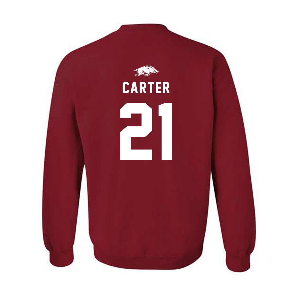 Arkansas - NCAA Softball : Ava Carter - Replica Shersey Crewneck Sweatshirt-1