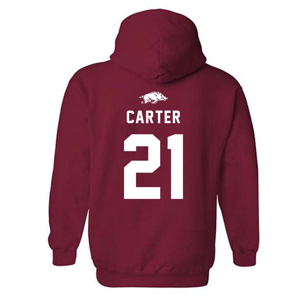 Arkansas - NCAA Softball : Ava Carter - Replica Shersey Hooded Sweatshirt-1