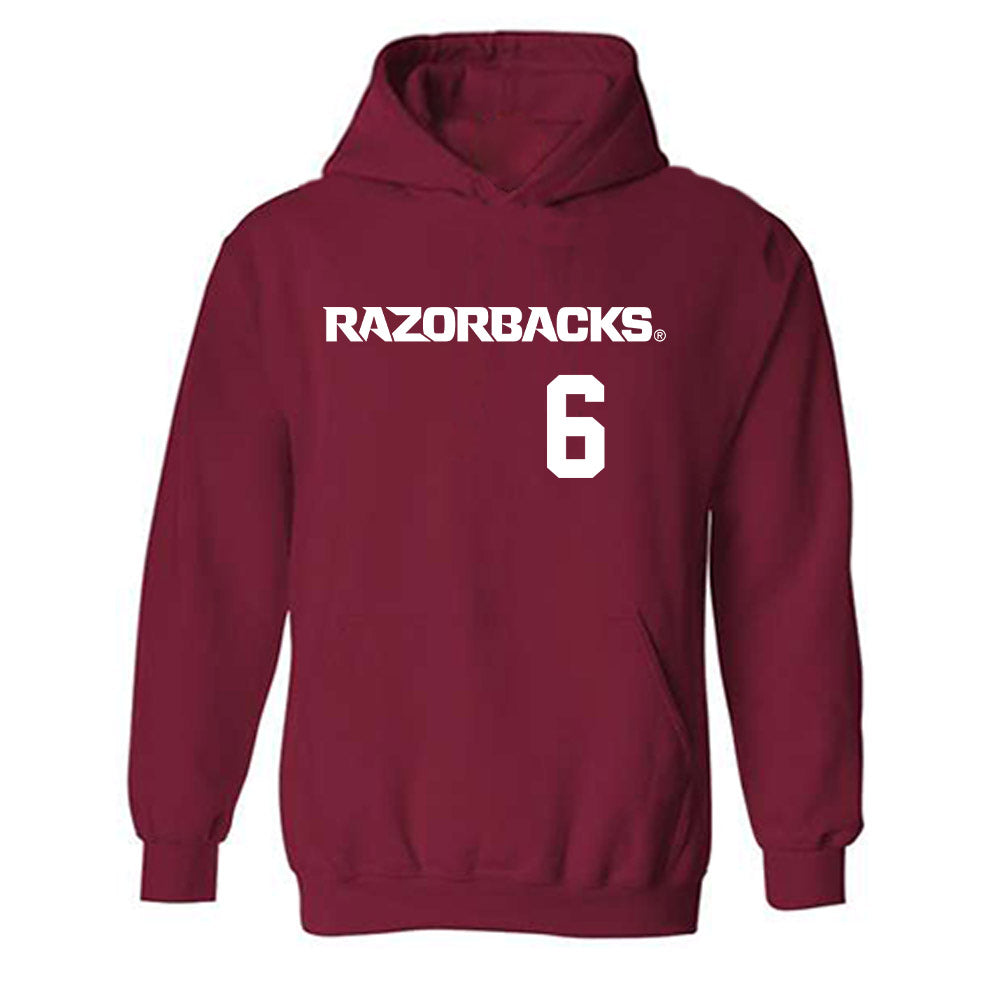 Arkansas - NCAA Softball : Ella McDowell - Replica Shersey Hooded Sweatshirt-0