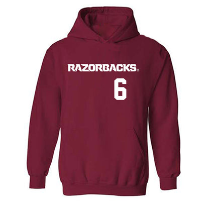 Arkansas - NCAA Softball : Ella McDowell - Replica Shersey Hooded Sweatshirt-0