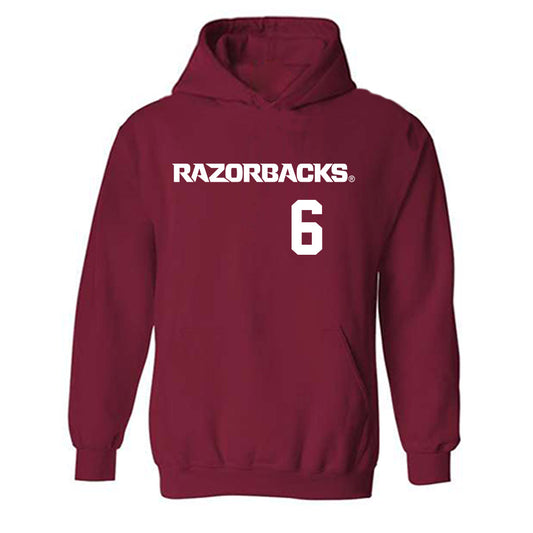 Arkansas - NCAA Softball : Ella McDowell - Replica Shersey Hooded Sweatshirt-0