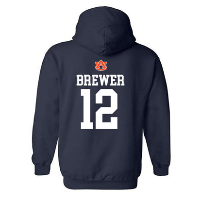 Auburn - NCAA Baseball : Garrett Brewer - Replica Shersey Hooded Sweatshirt-1