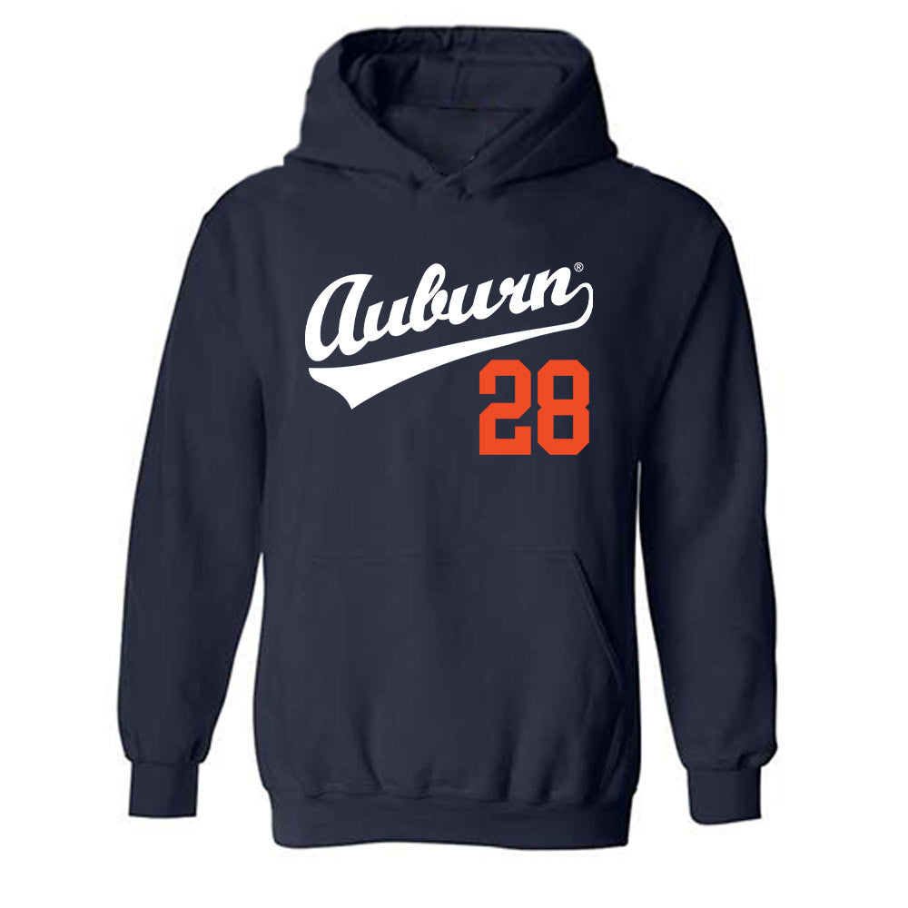 Auburn - NCAA Baseball : Carson Liedel - Replica Shersey Hooded Sweatshirt-0