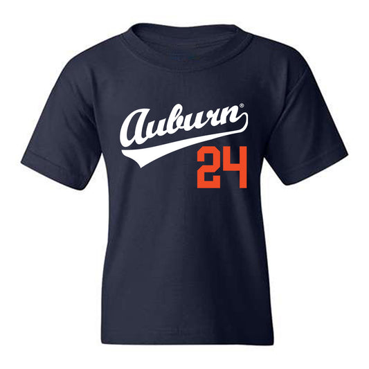 Auburn - NCAA Baseball : Justice de Jong - Replica Shersey Youth T-Shirt-0