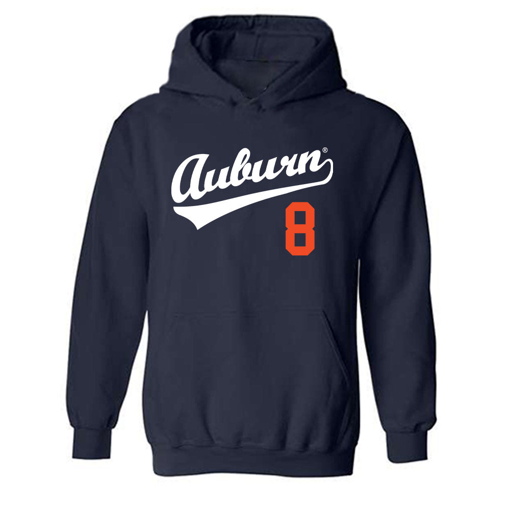 Auburn - NCAA Baseball : Eric Guevara - Replica Shersey Hooded Sweatshirt-0