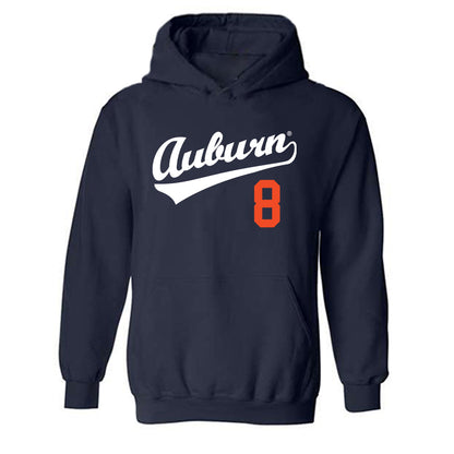 Auburn - NCAA Baseball : Eric Guevara - Replica Shersey Hooded Sweatshirt-0