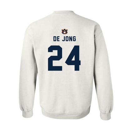 Auburn - NCAA Baseball : Justice de Jong - Replica Shersey Crewneck Sweatshirt-1