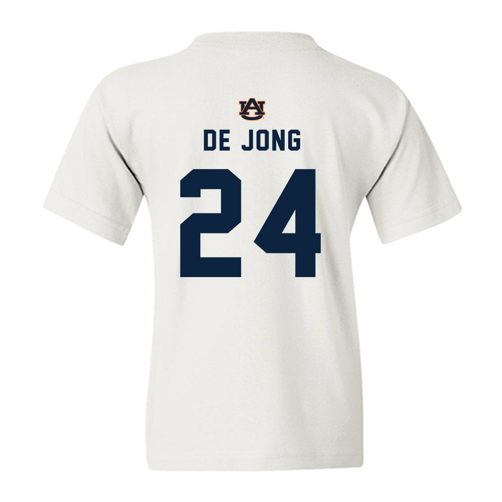 Auburn - NCAA Baseball : Justice de Jong - Replica Shersey Youth T-Shirt-1