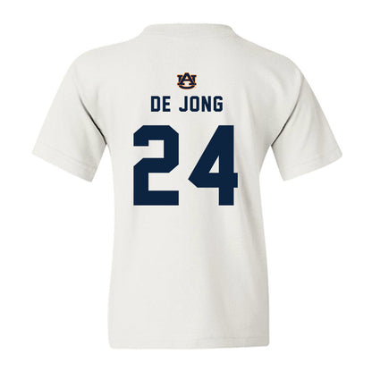Auburn - NCAA Baseball : Justice de Jong - Replica Shersey Youth T-Shirt-1