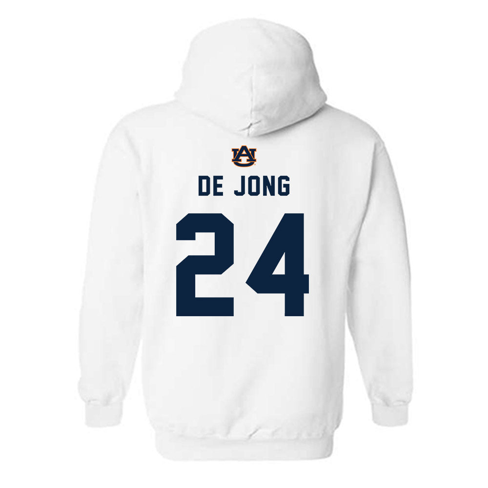 Auburn - NCAA Baseball : Justice de Jong - Replica Shersey Hooded Sweatshirt-1