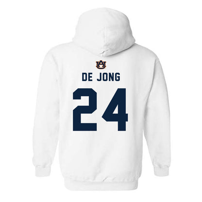 Auburn - NCAA Baseball : Justice de Jong - Replica Shersey Hooded Sweatshirt-1